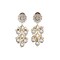 Indian Jhumka Earrings for Women - Large Floral Kundan Faux Pearls Drop Chanbali Earrings Indian Jhumki Ethnic Beaded Bollywood Style Dangle Earrings Jewelry for Bride Birthday Gift for Her